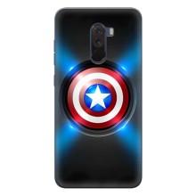 Чехол с Щитом Капитана Америки на Xiaomi POCO F1 – Яркий Щит Капитана
