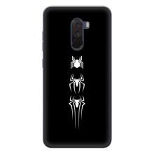 Чехол Супергерой Человека Паука на Xiaomi POCO F1 – Лого паука