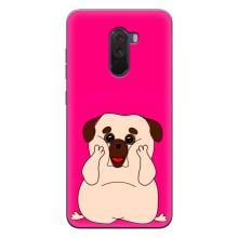 Чехол (ТПУ) Милые собачки для Xiaomi POCO F1 (Веселый Мопсик)