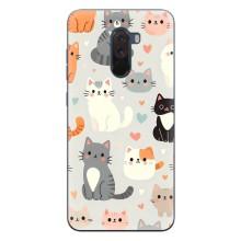 Чехол с рисунком кот на Xiaomi POCO F1 – Коллаж котов