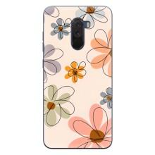 Чехол с цветочным принтом на Поко Ф1 – Разноцветные цветы