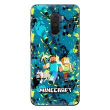 Чехлы для Xiaomi POCO F1 (Персонажи Майн Крафт) (Майнкрафт)