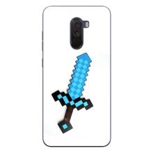 Чехлы для Xiaomi POCO F1 (Персонажи Майн Крафт) (Меч)