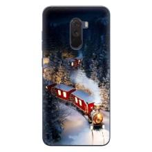 Силиконовый бампер на рождество для Xiaomi POCO F1 (Поезд)