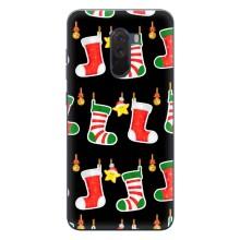 Силиконовый бампер на рождество для Xiaomi POCO F1 (Рождественские подарки)