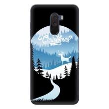 Силиконовый бампер на рождество для Xiaomi POCO F1 (Рождественский Олень)