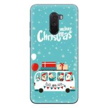 Силиконовый бампер на рождество для Xiaomi POCO F1 (Рождественское настроение)