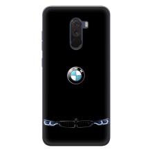 Силиконовый бампер с картинкой машины на Xiaomi POCO F1 (Черный BMW)