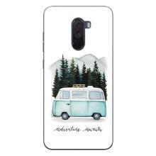 Силиконовый бампер с картинкой машины на Xiaomi POCO F1 (Домик на колесах)