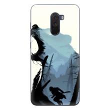 Силиконовый бампер с картинкой животных для Xiaomi POCO F1 – Медведь и лес