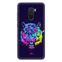 Силиконовый бампер с картинкой животных для Xiaomi POCO F1 – Тигр-Арт