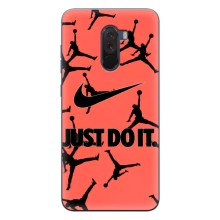 Силиконовый Чехол Nike Air Jordan на Сяоми Поко Ф1 (Just Do It)