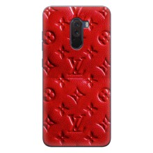 Текстурный Чехол Louis Vuitton для Сяоми Поко Ф1 (Красный ЛВ)