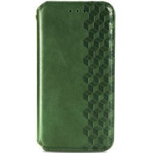 Кожаный чехол книжка GETMAN Cubic (PU) для Xiaomi Redmi 10 – Зеленый