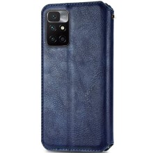 Кожаный чехол книжка GETMAN Cubic (PU) для Xiaomi Redmi 10 – Синий