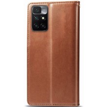 Кожаный чехол книжка GETMAN Gallant (PU) для Xiaomi Redmi 10 – Коричневый