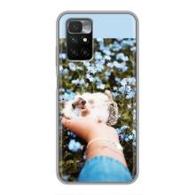 Чехлы с изображением разных животных для Xiaomi Redmi 10 (Ежик на руках)