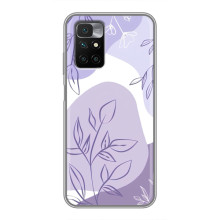 Силиконовый чехол с принтом в цветах на Xiaomi Redmi 10 – Фиолетовый дизайн