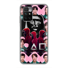 Чехол Гра в кальмара для Xiaomi Redmi 10 – Персонажи игры кальмара