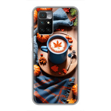 Чехол с уникальным дизайном «Осень с кофе» для Xiaomi Redmi 10 – Кофе и тыквы