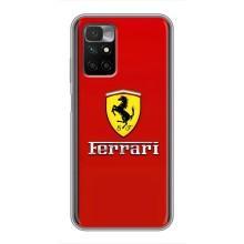 Силиконовый бампер с картинкой машины на Xiaomi Redmi 10 (Ferrari Logo)