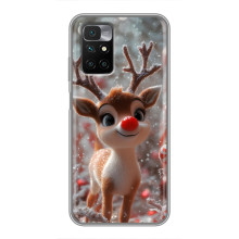Яркий чехол для Xiaomi Redmi 10 с Зимними Оленятами