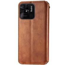 Шкіряний чохол-книжка GETMAN Cubic (PU) для Xiaomi Redmi 10A – Коричневий