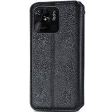 Кожаный чехол-книжка GETMAN Cubic (PU) для Xiaomi Redmi 10A – Черный