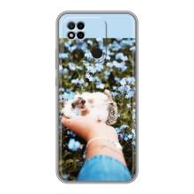 Чехлы с изображением разных животных для Xiaomi Redmi 10A (Ежик на руках)