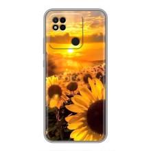 Чехол с Цветами для Xiaomi Redmi 10A (поле подсолнухов)