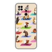 Чехол с Прикольным принтом на Xiaomi Redmi 10A (Ёга свинок)