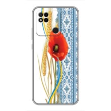 Силиконовый Чехол на Xiaomi Redmi 10A с картинкой Вышиванки (Вышиванка с цветком)