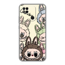 Чехол с Лабубу на Xiaomi Redmi 10A (Коллаж Лабубу)