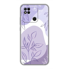 Силиконовый чехол с принтом в цветах на Xiaomi Redmi 10A – Фиолетовый дизайн