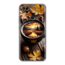 Чехол с уникальным дизайном «Осень с кофе» для Xiaomi Redmi 10A – Тёмный кофе