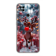 Яркий чехол для Xiaomi Redmi 10A с Зимними Оленятами – Олень среди подарков