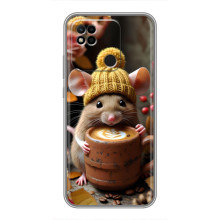 Печатный чехол «Зверята с кофе» для Xiaomi Redmi 10A – Медведь с кофе