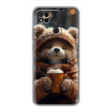 Печатный чехол «Зверята с кофе» для Xiaomi Redmi 10A – Мишка с кофе