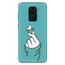 Чехлы (Знак сердечка) на Xiaomi Redmi 10X – Сердечко на бирюзовом