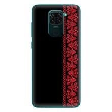 Силиконовый Чехол на Xiaomi Redmi 10X с картинкой Вышиванки (Вышиванка на черном)