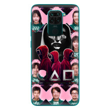 Чехол Гра в кальмара для Xiaomi Redmi 10X – Персонажи игры кальмара