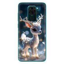 Яркий чехол для Xiaomi Redmi 10X с Зимними Оленятами (Блистающий оленёнок)