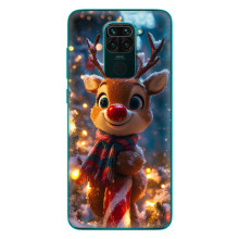 Яркий чехол для Xiaomi Redmi 10X с Зимними Оленятами (Олень в шарфе)