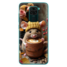 Друкований чохол 'Звірята з кавою' для Xiaomi Redmi 10X – Мишка з кавою