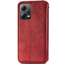 Кожаный чехол книжка GETMAN Cubic (PU) для Xiaomi Poco X5 5G / Redmi Note 12 5G – Красный