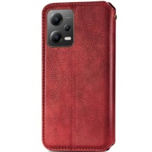 Шкіряний чохол книжка GETMAN Cubic (PU) для Xiaomi Poco X5 5G / Redmi Note 12 5G – Червоний