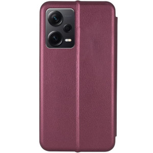 Шкіряний чохол-книжка Classy для Xiaomi Poco X5 5G / Note 12 5G – Бордовий