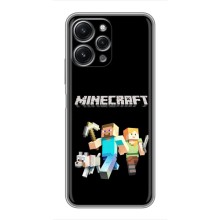 Чехол Майнкрафт на Xiaomi Redmi 12 (5G) (AlphaPrint) Minecraft (герои Minecraft)