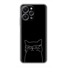 Чехол с рисунком кот на Xiaomi Redmi 12 (5G) (Равнодушный кот)