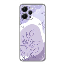 Силиконовый чехол с принтом в цветах на Xiaomi Redmi 12 (5G) – Фиолетовый дизайн